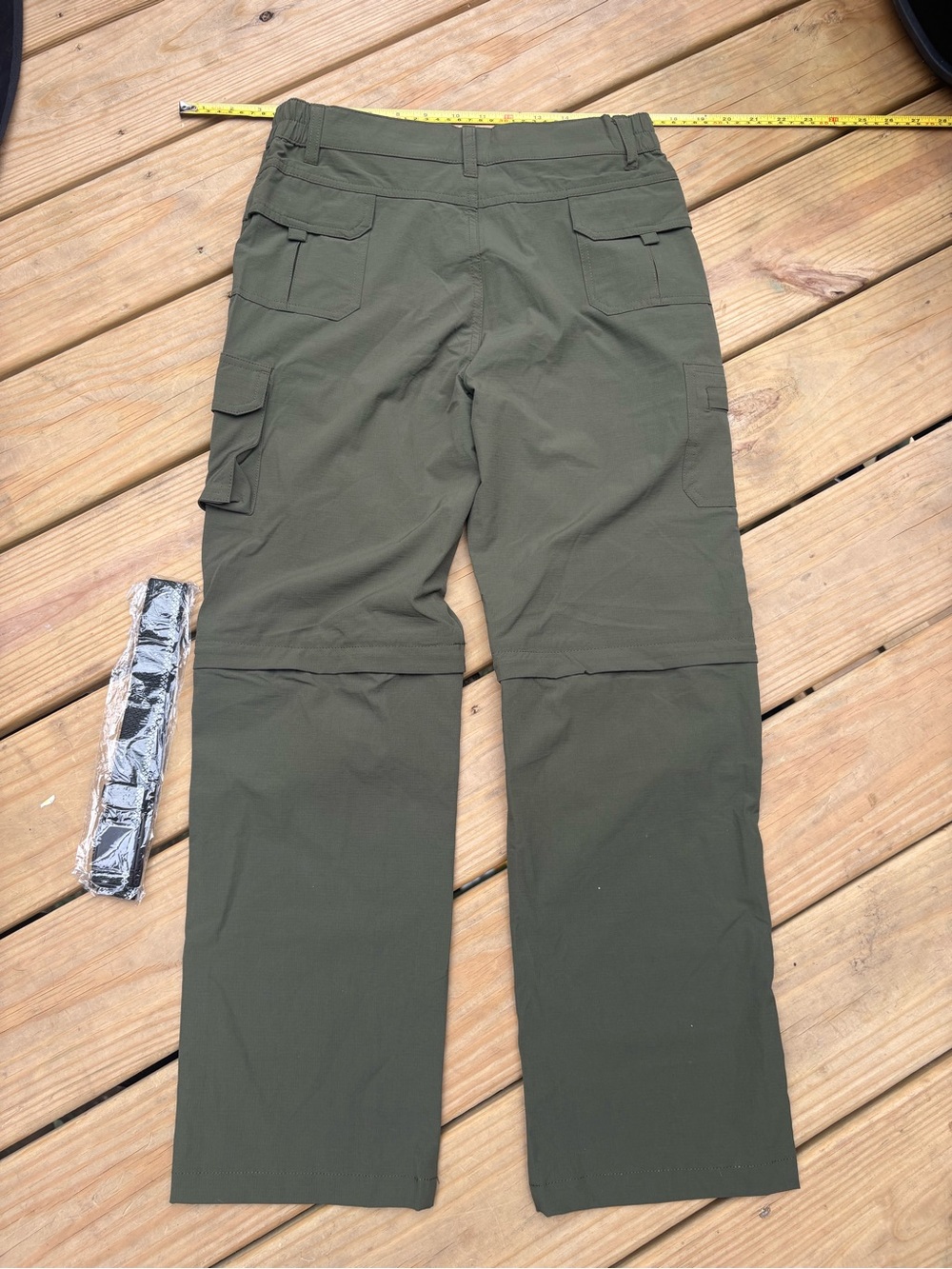 NEW Men’s L Olive Convertible Cargo Hiking Pants Zip Off Shorts Belt Tactical - Picture 4 of 6